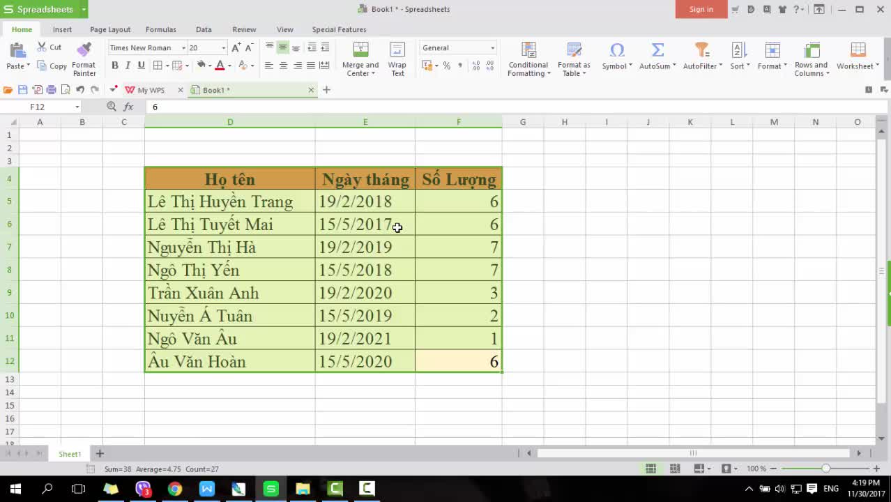 Cách sao chép dữ liệu Excel sang Word giữ định dạng