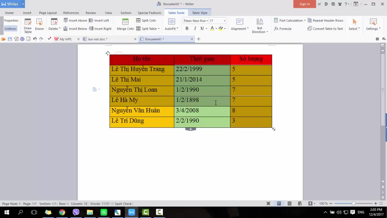 Cách chuyển dữ liệu Word sang Execl giữ nguyên định dạng