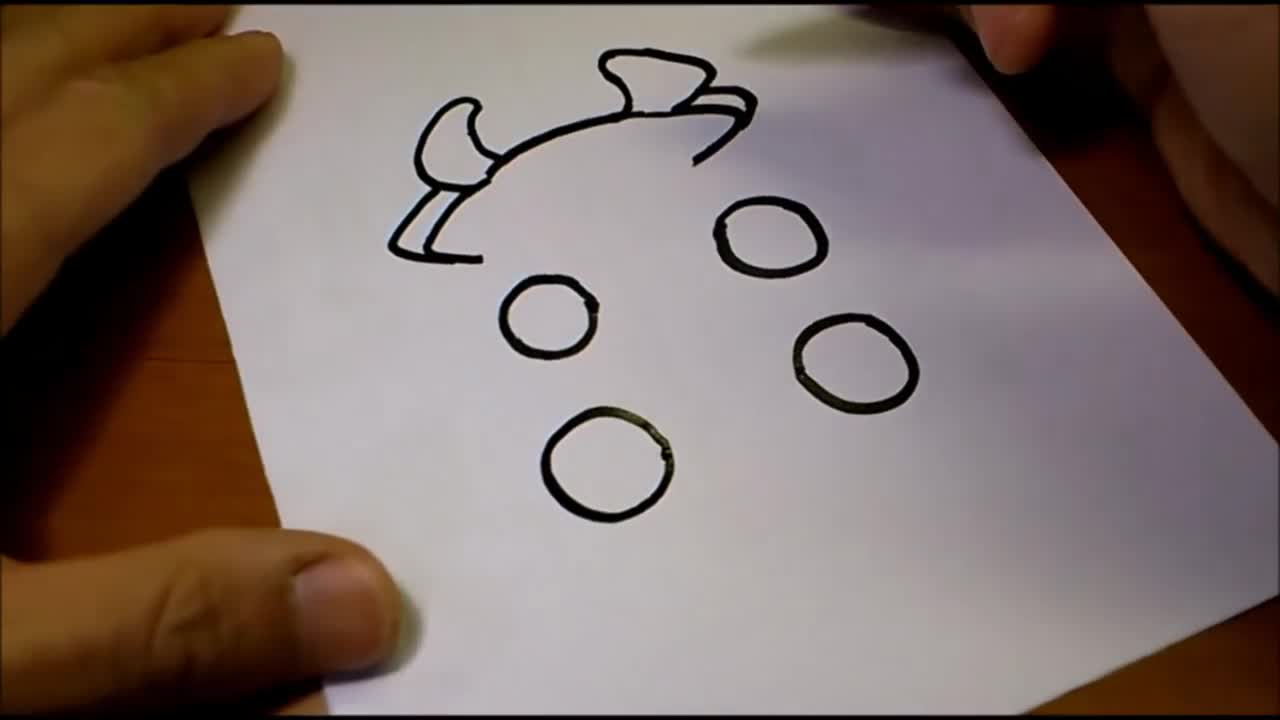 Cách vẽ con bò từ chữ COW
