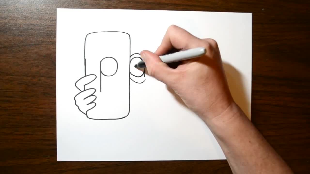 Vẽ nhân vật hoạt hình từ chữ IPHONE 