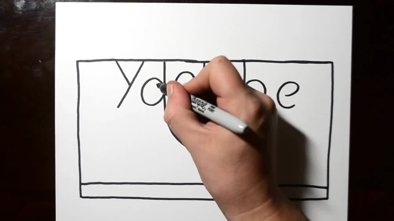 Vẽ nhân vật hoạt hình từ chữ YOU TUBE