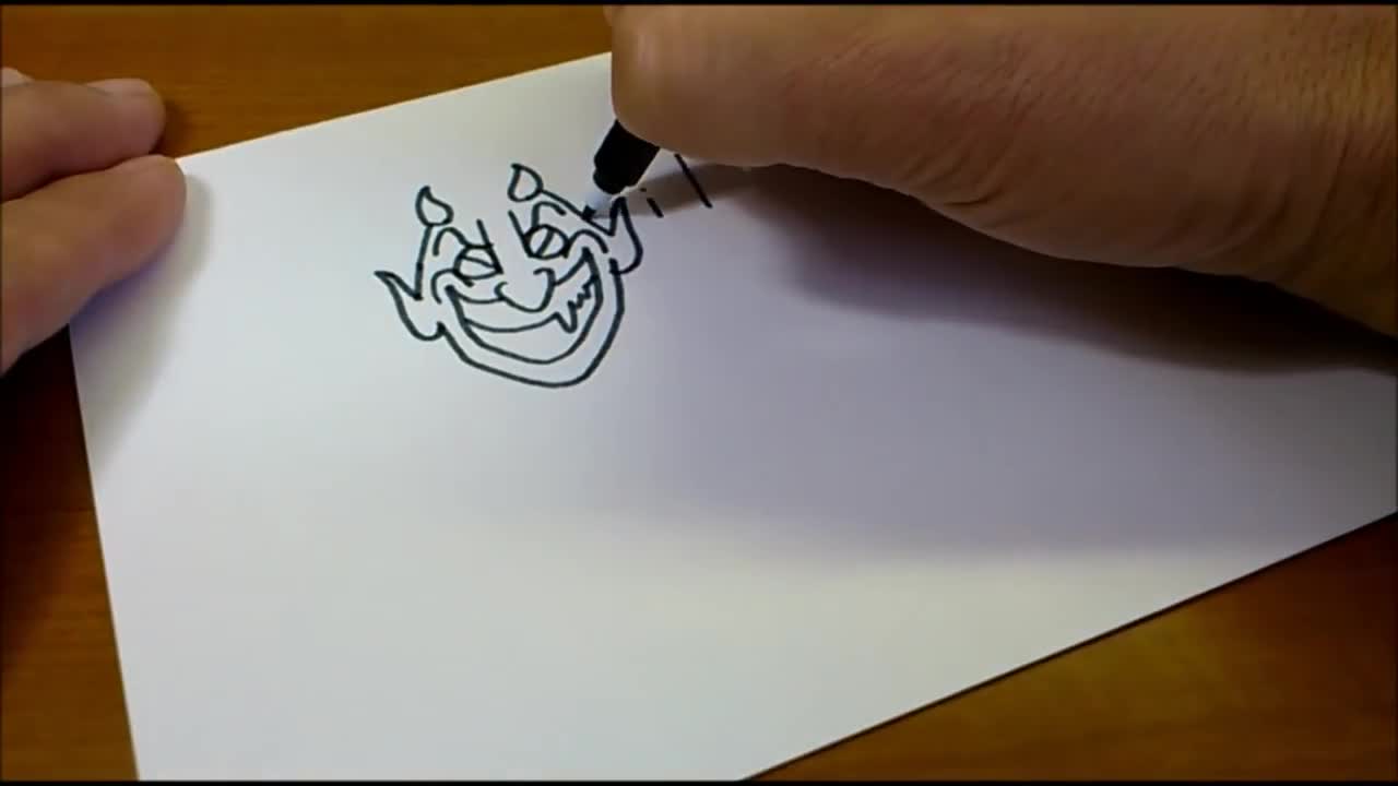 Vẽ nhân vật hoạt hình từ chữ DEVIL 