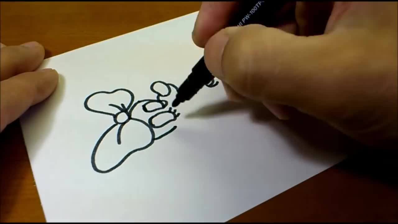 Vẽ nhân vật hoạt hình từ chữ DISNEY 