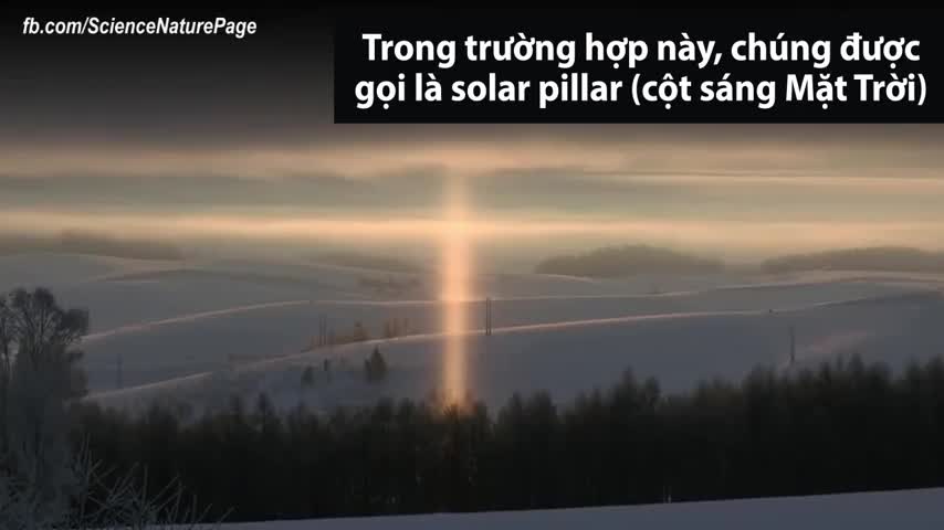 Hiện tượng cột sáng nhiều màu rọi thẳng lên trời