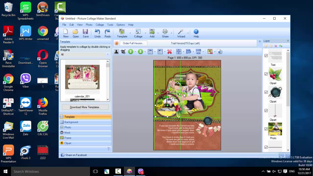 Cách tạo thiệp Giáng sinh bằng Picture Collage Maker