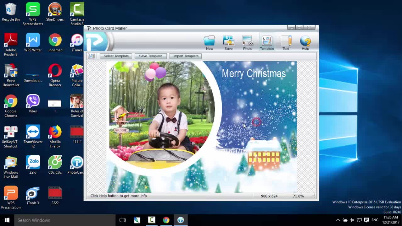 Cách tạo thiệp Giáng sinh cực đẹp bằng Photo Card Maker