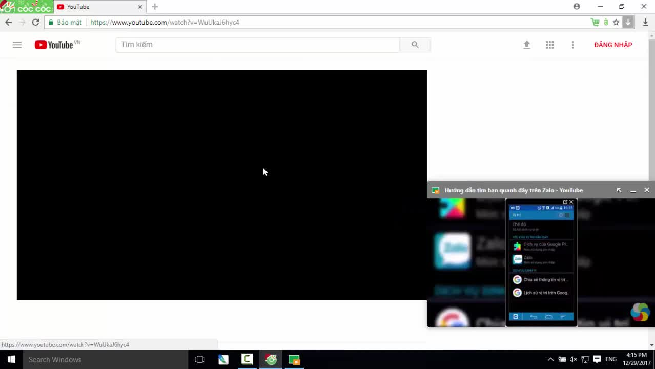 Cách ghim video trên trình duyệt Cốc Cốc
