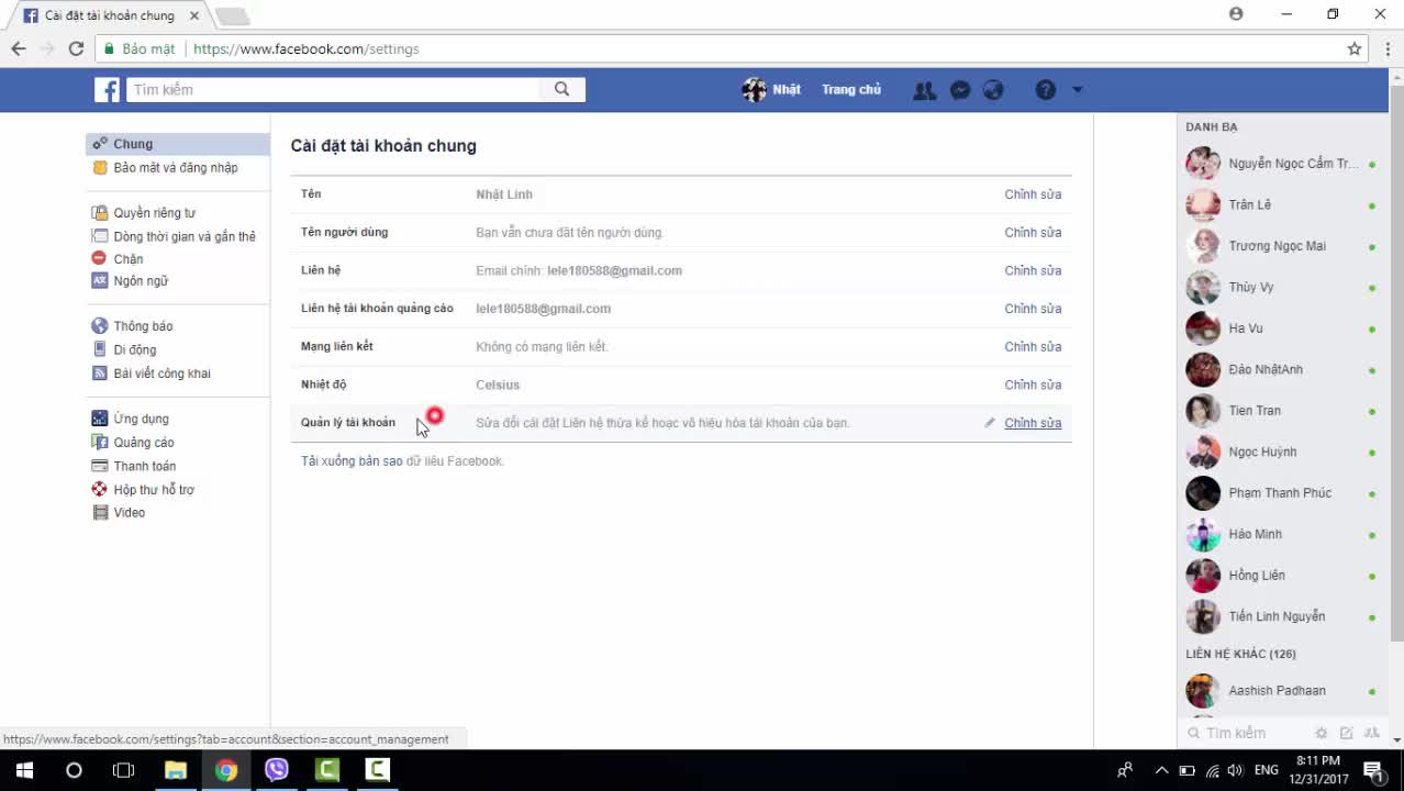 Cách thêm tài khoản kế thừa trên Facebook 