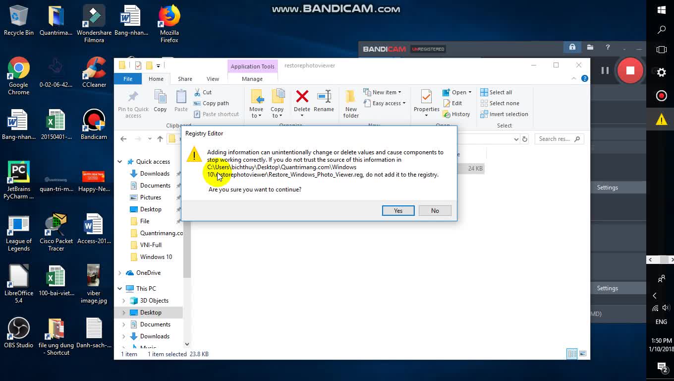 Hồi sinh Windows Photo Viewer trên Windows 10