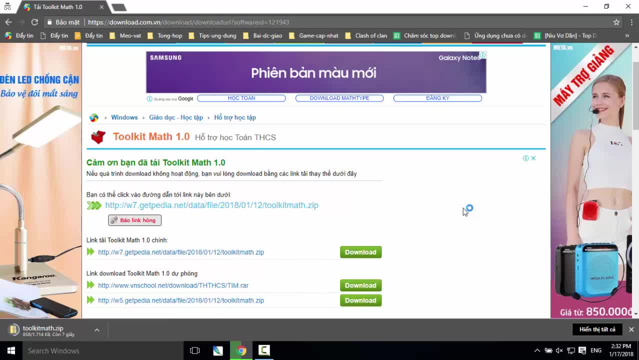 Hướng dẫn cài đặt Toolkit Math để hỗ trợ học Toán THCS