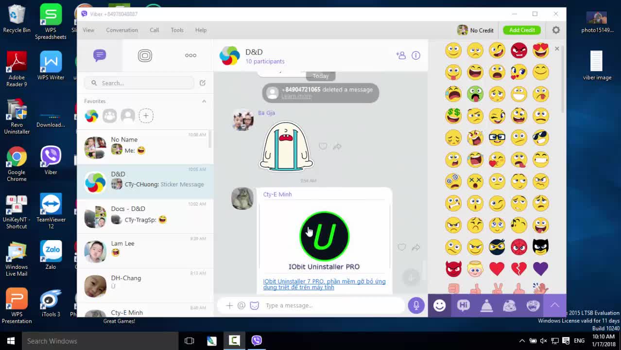 Cách ghim tin nhắn trong nhóm chat Viber máy tính