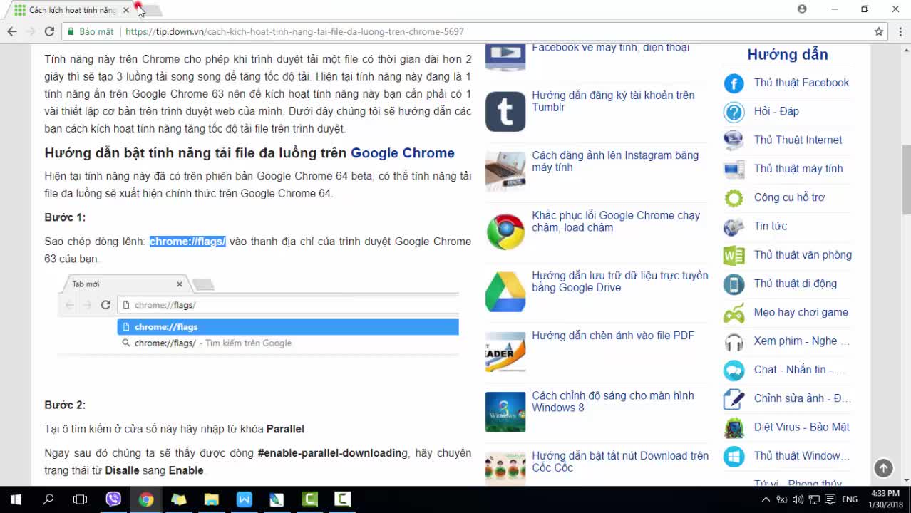 Cách kích hoạt tính năng tải file đa luồng trên Chrome