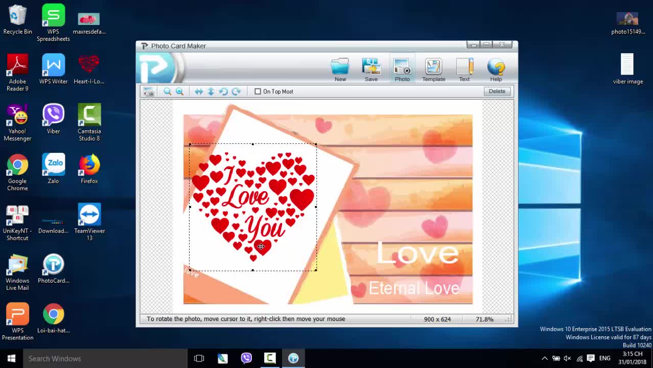 Cách tạo thiệp Valentine bằng Photo Card Maker 