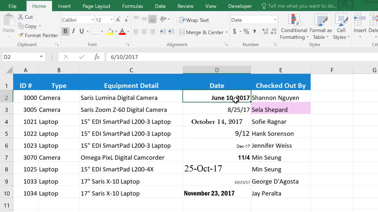 Hai cách sử dụng Format Painter trong Excel 2016