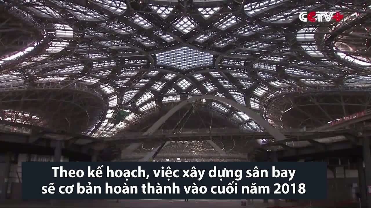 Công trường sân bay như đại phi thuyền vũ trụ của Trung Quốc