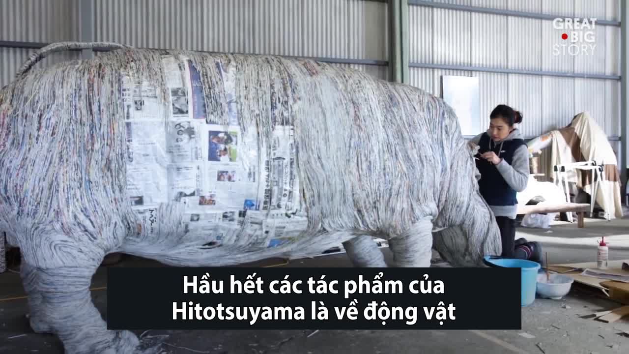 Tác phẩm nghệ thuật từ giấy phế liệu của nghệ sĩ Nhật Bản