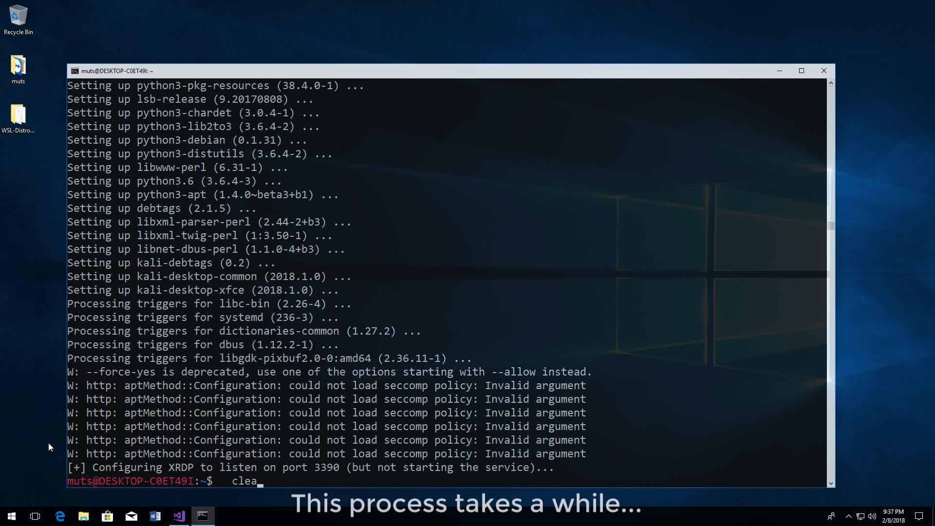 Cài đặt môi trường desktop cho Kali Linux trên Windows 10