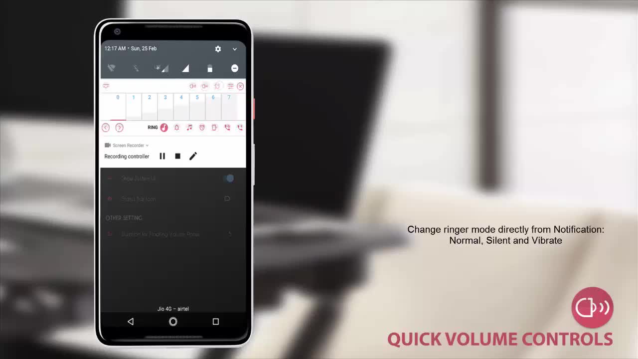 Quick Volume Controls Android App Demo