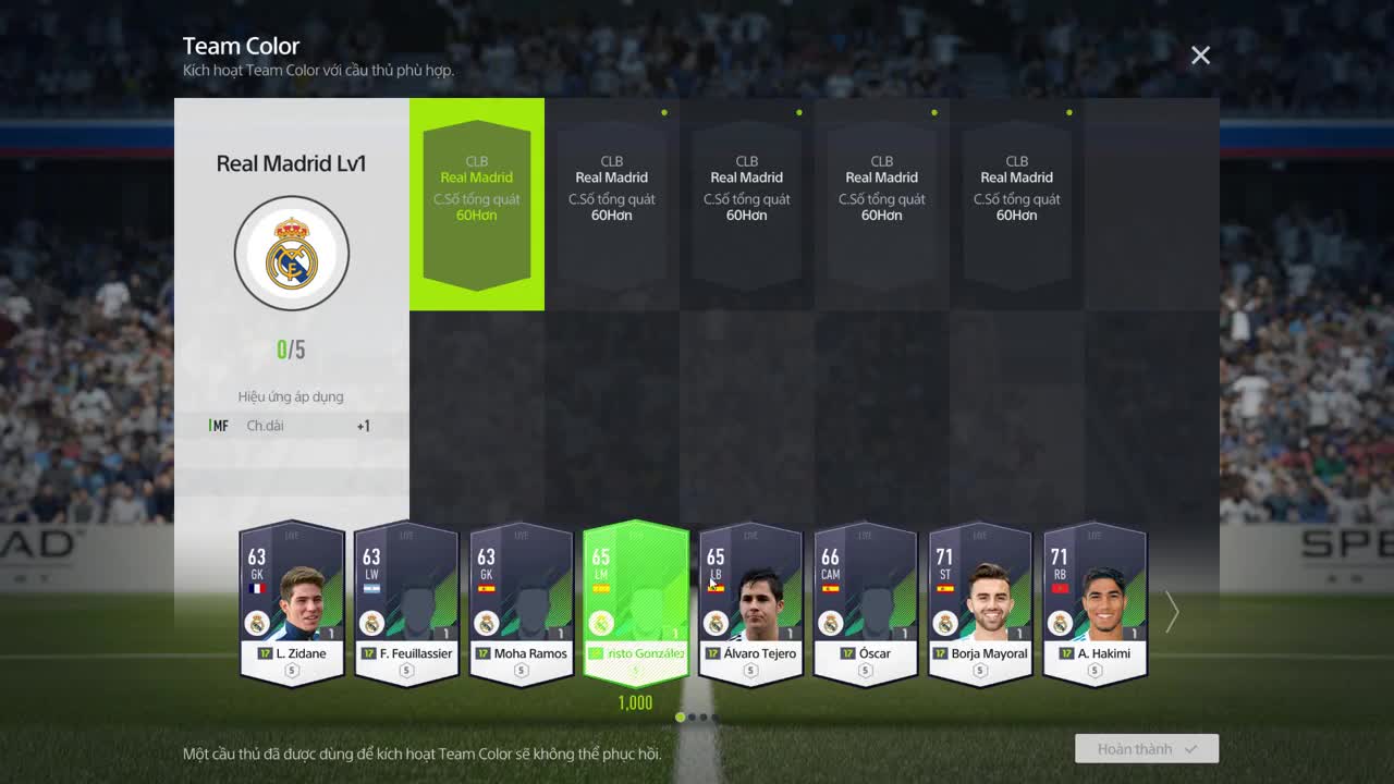 Team Color trong FIFA Online 4