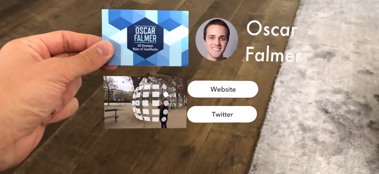 AR Business Card Concept made with ARKit