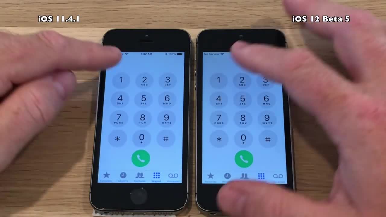 iPhone 5S iOS 12 Beta 5 vs iOS 11.4.1