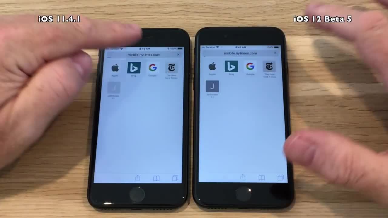 iPhone 7 iOS 12 Beta 5 vs iOS 11.4.1