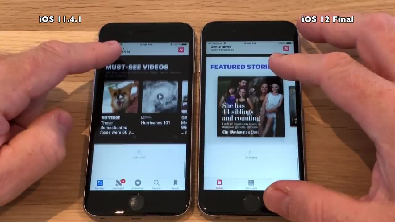 iPhone 6S iOS 12 Final vs iOS 11.4.1 Speed Test (Build 16A366)