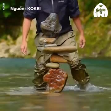 Nghệ thuật thăng bằng đá của nghệ nhân người Nhật