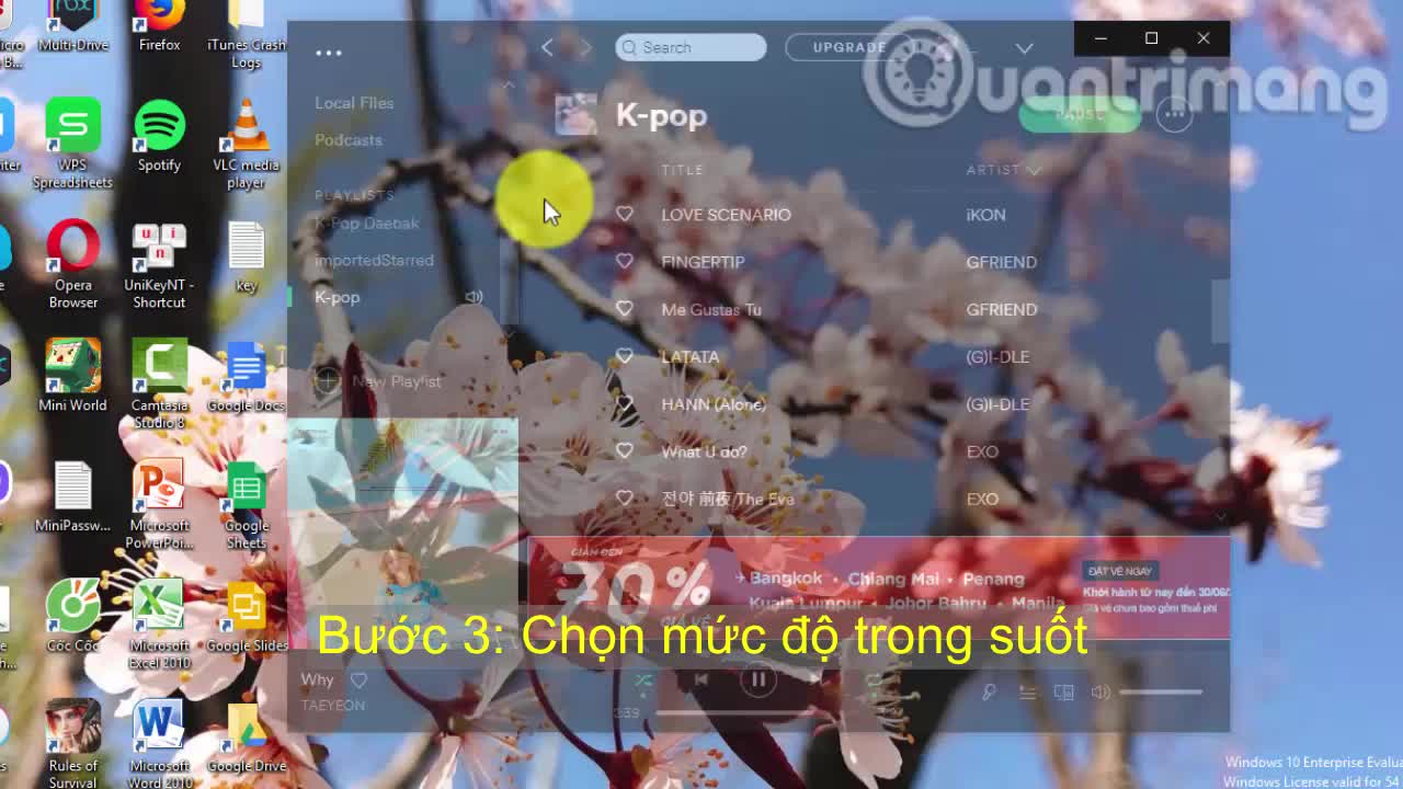 Cách tạo trong suốt cho cửa sổ trên Windows