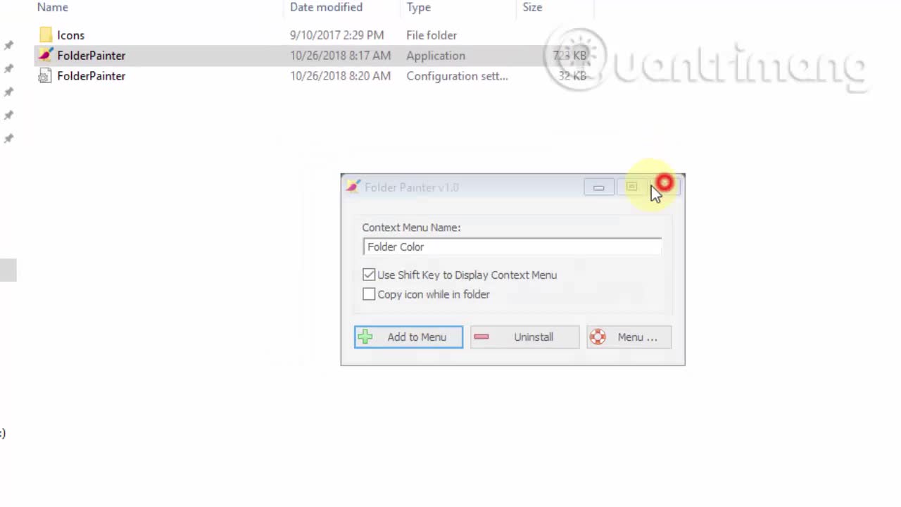 Cách đổi màu thư mục bằng Folder Painter