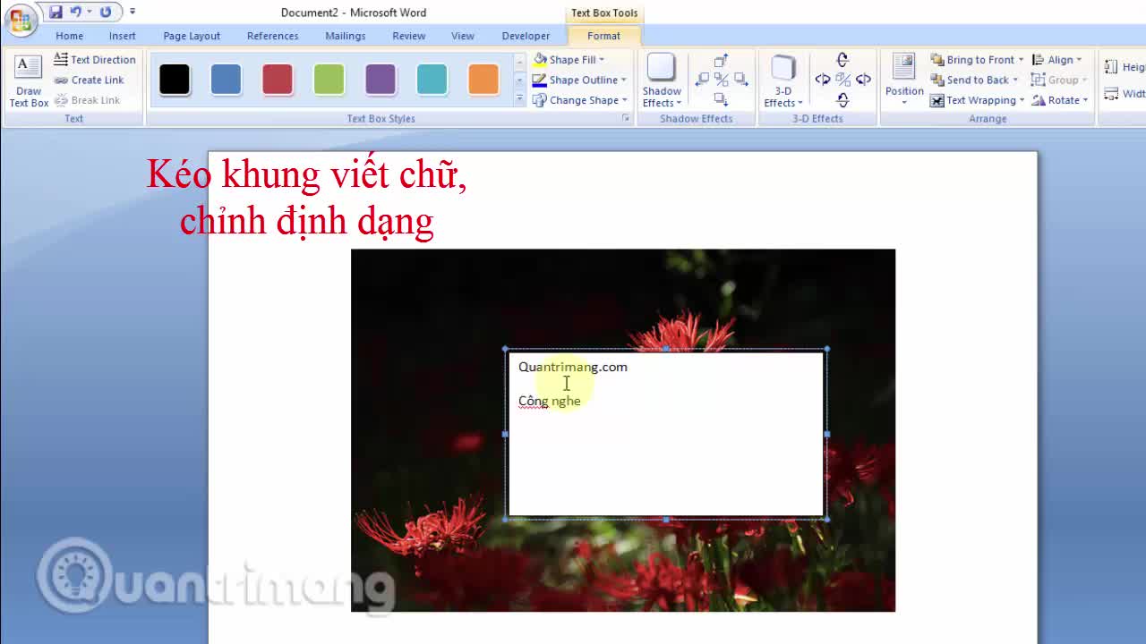 Cách viết chữ lên ảnh trên Word