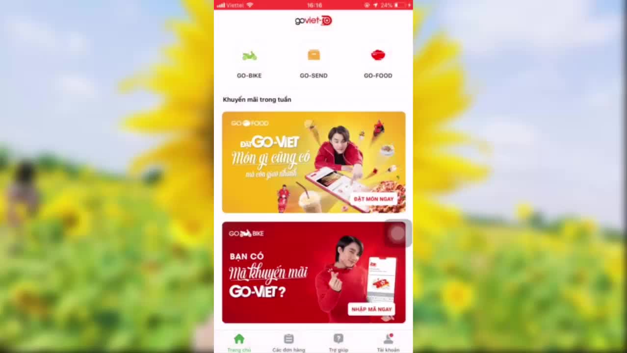 Hướng dẫn cách đặt xe trên ứng dụng Go Viet