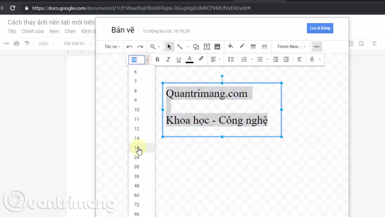 Cách tạo Text box trên Google Docs