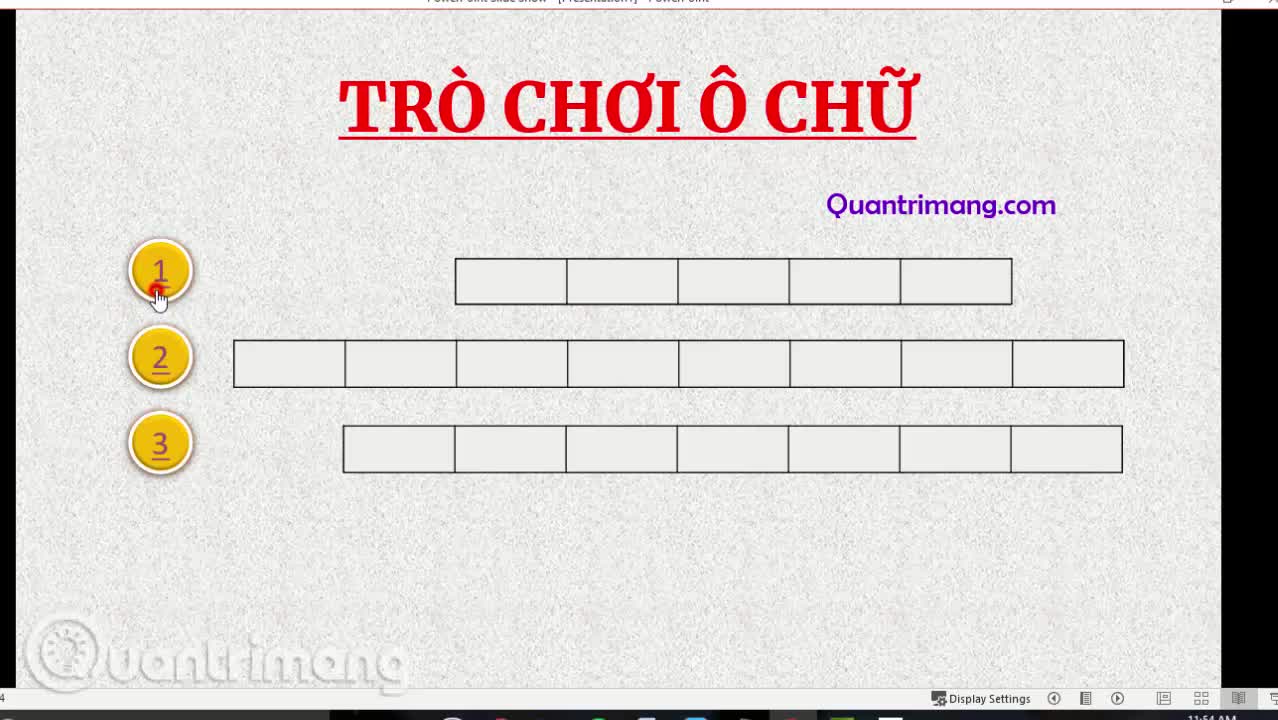 Slide trò chơi câu hỏi trên PowerPoint