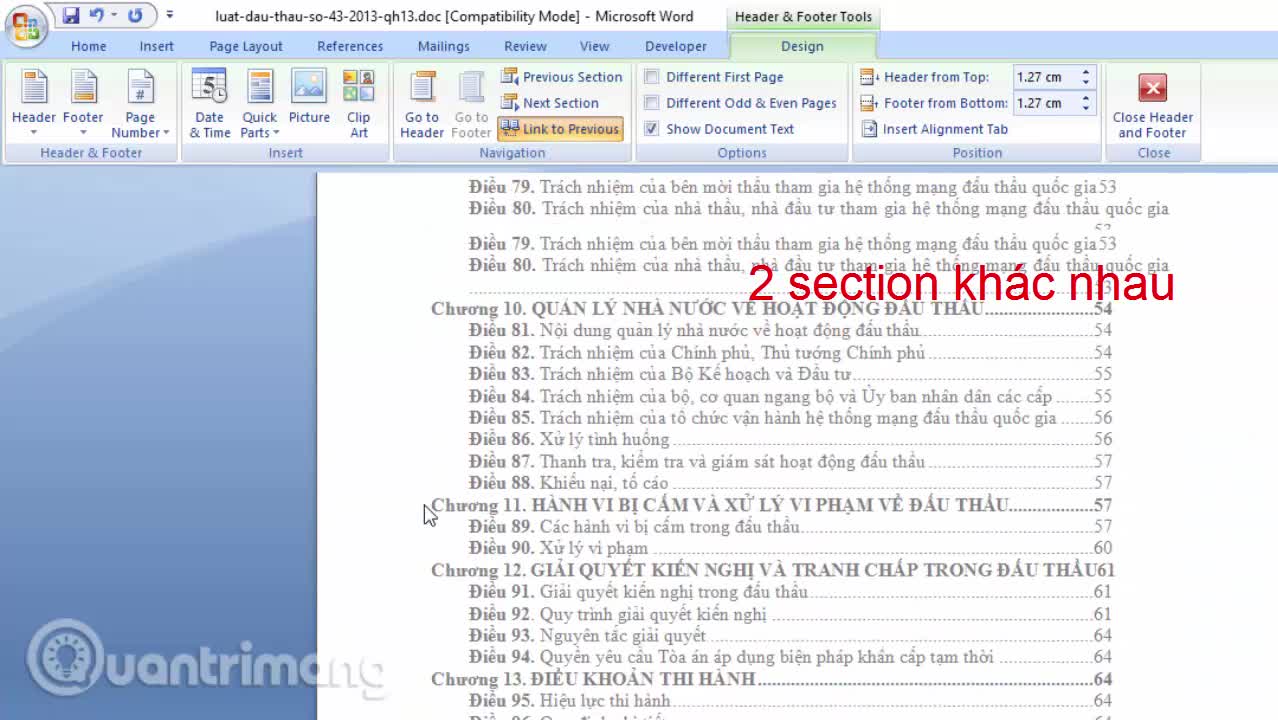 Cách chèn số trang Word từ trang bất kỳ