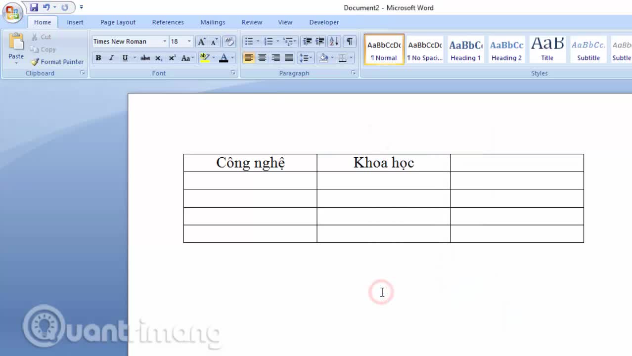 Cách căn giữa ô trong bảng trên Word, Excel