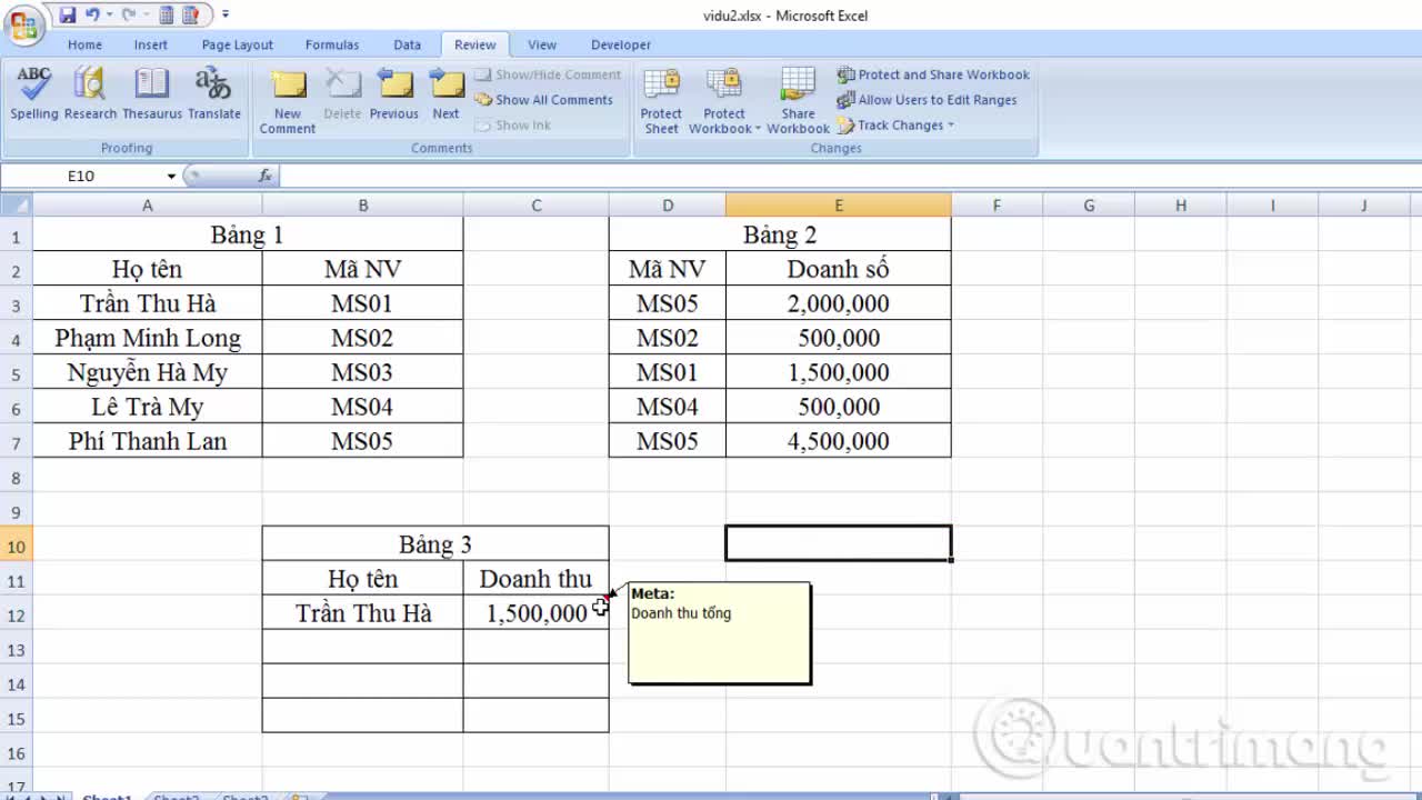 Cách ẩn, hiện ghi chú trên Excel