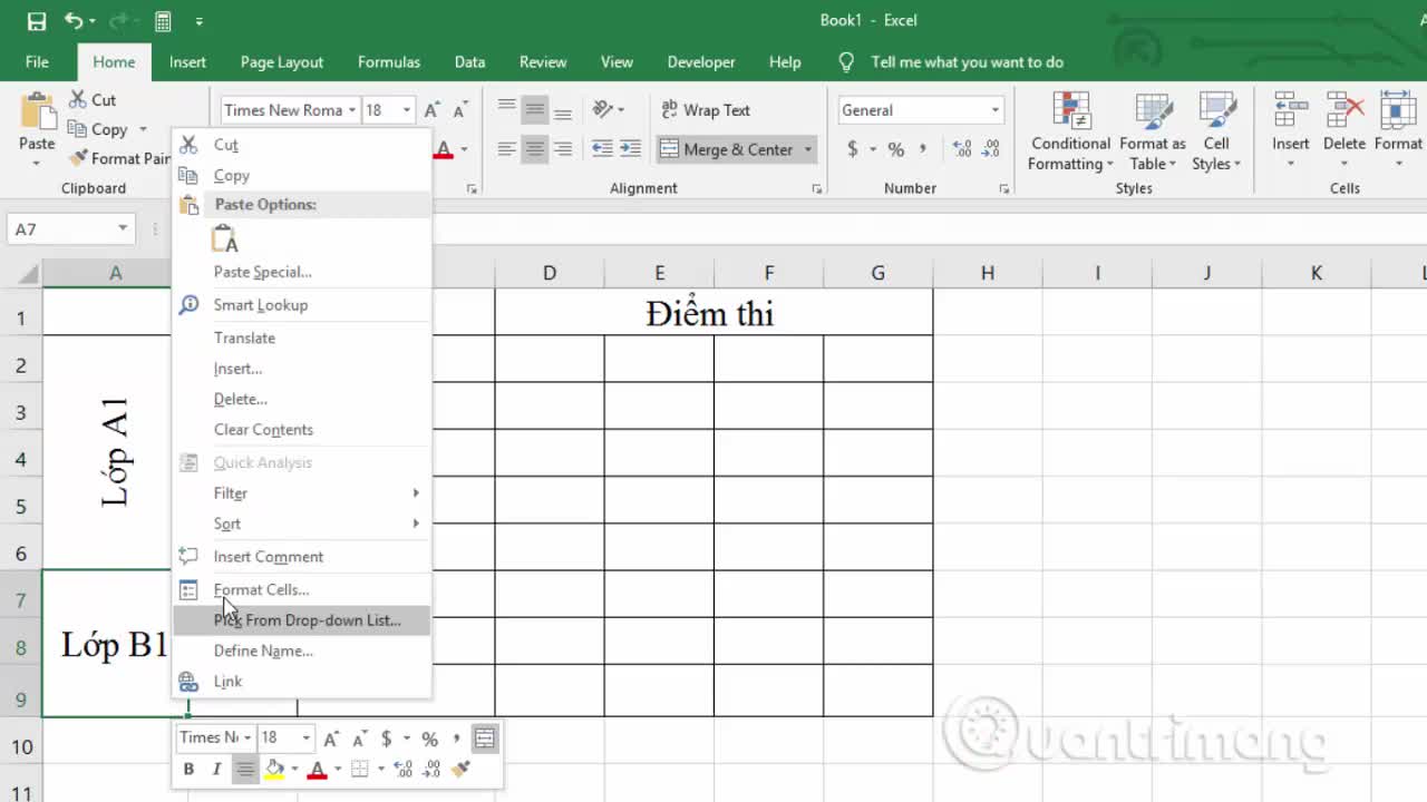 Cách xoay chữ trong Excel