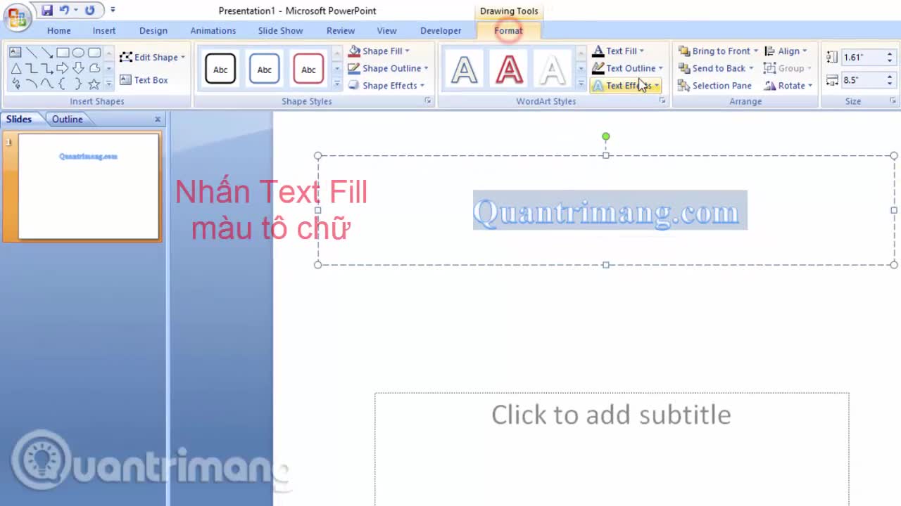 Cách tạo hiệu ứng chữ trong PowerPoint