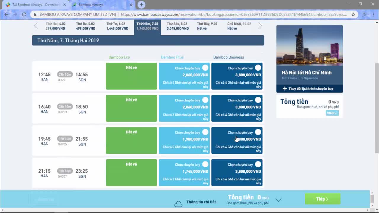 Hướng dẫn đặt vé máy bay giá rẻ của Bamboo Airways