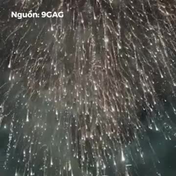 Pháo hoa nổ hóa vũ trụ đầy sao với hiệu ứng quay ngược