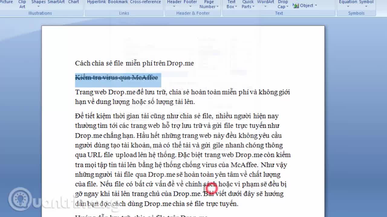 Cách tạo chữ gạch ngang trên Word, Excel
