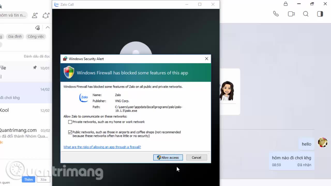 Cách gọi video call trên Zalo PC