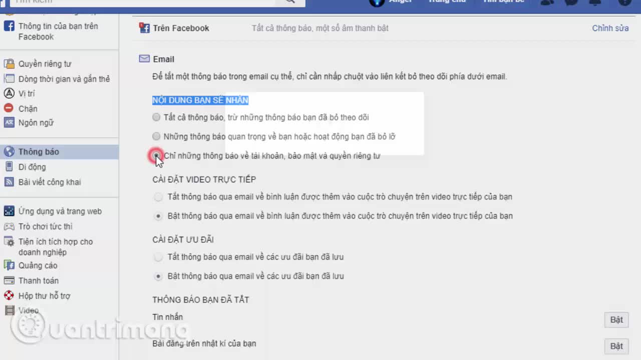 Cách chặn thư rác Facebook gửi đến Email 