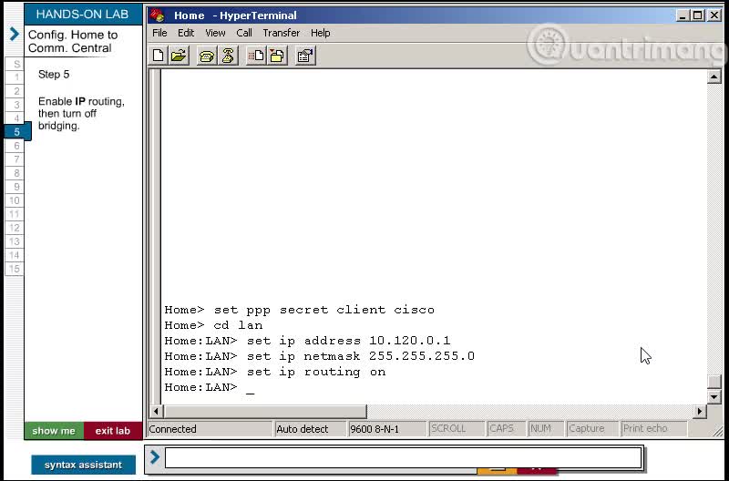 Configure Home to Comm. Central