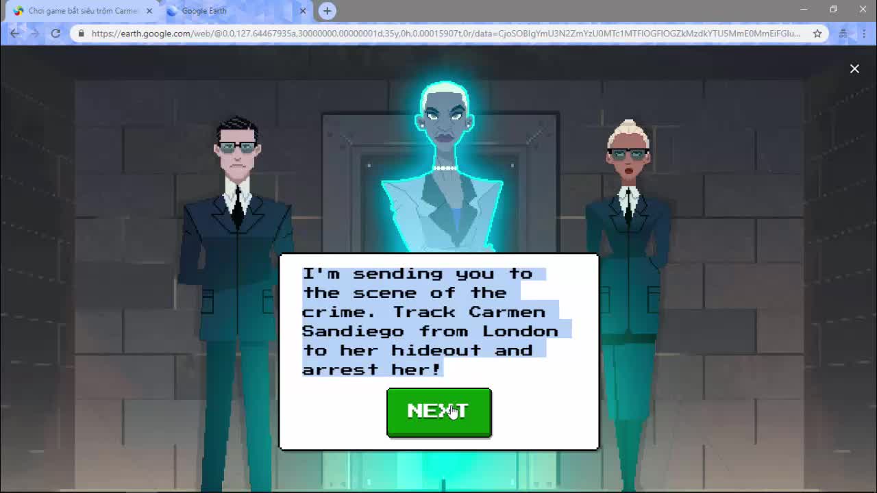 Chơi game bắt siêu trộm Carmen Sandiego trên Google Earth