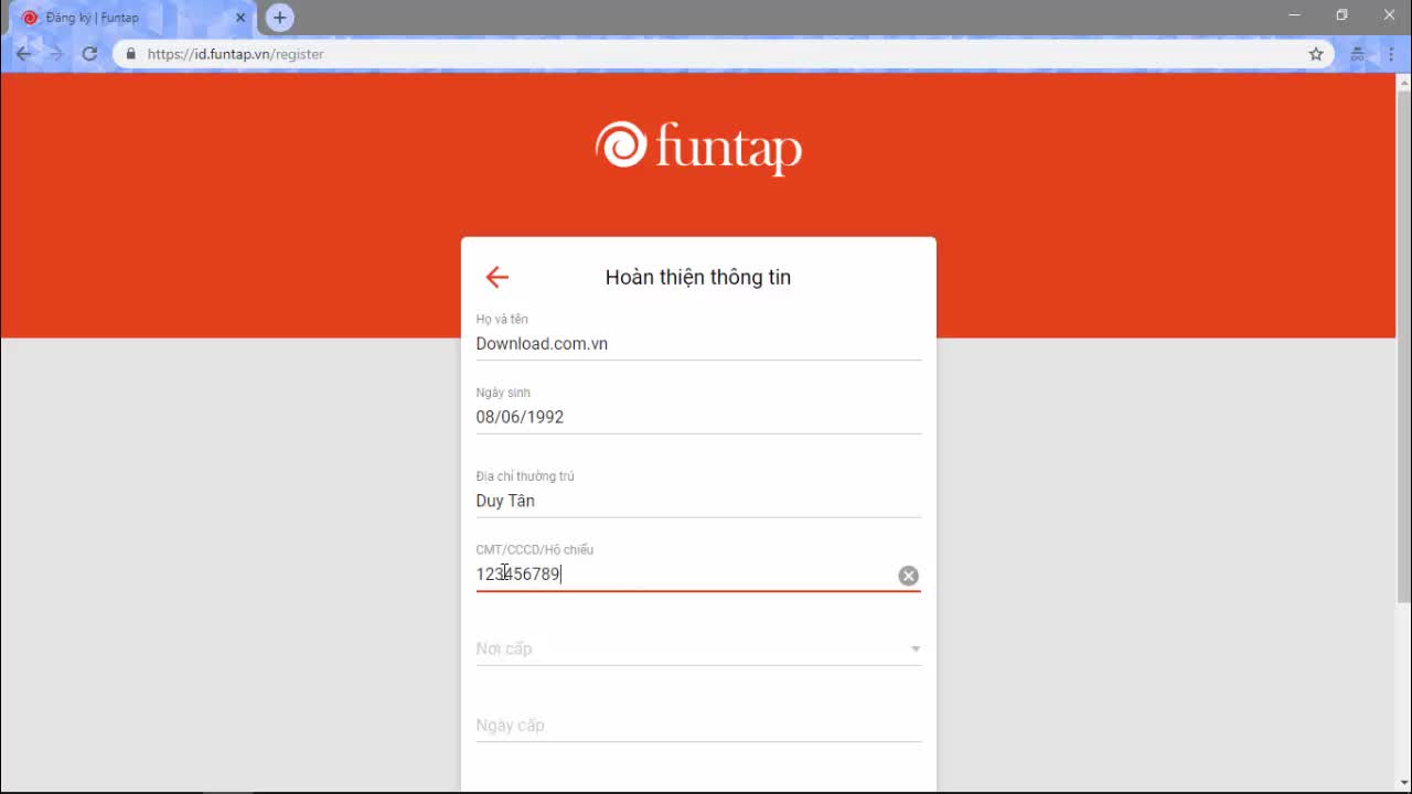 Hướng dẫn đăng ký tài khoản Funtap