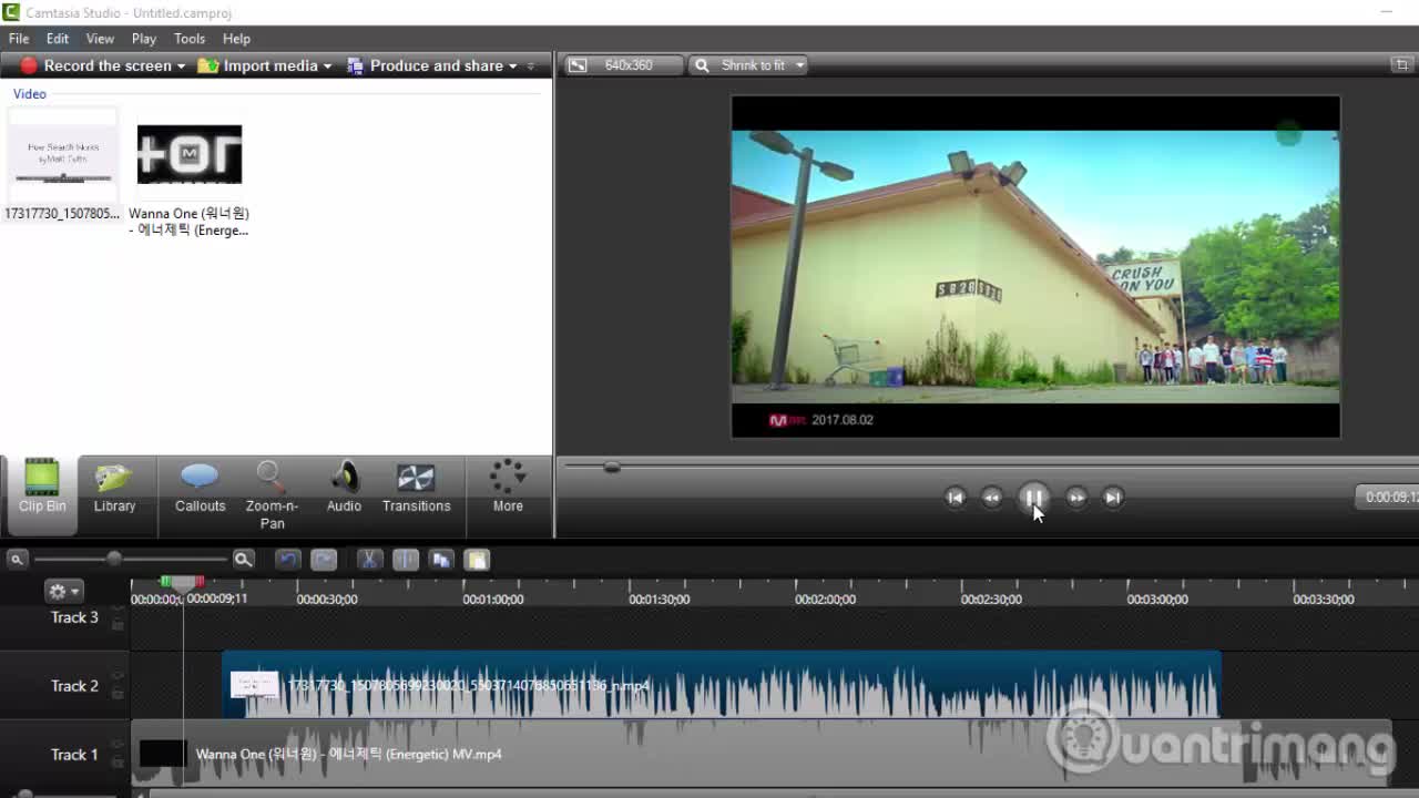 Cách ghép 2 video bằng Camtasia Studio 