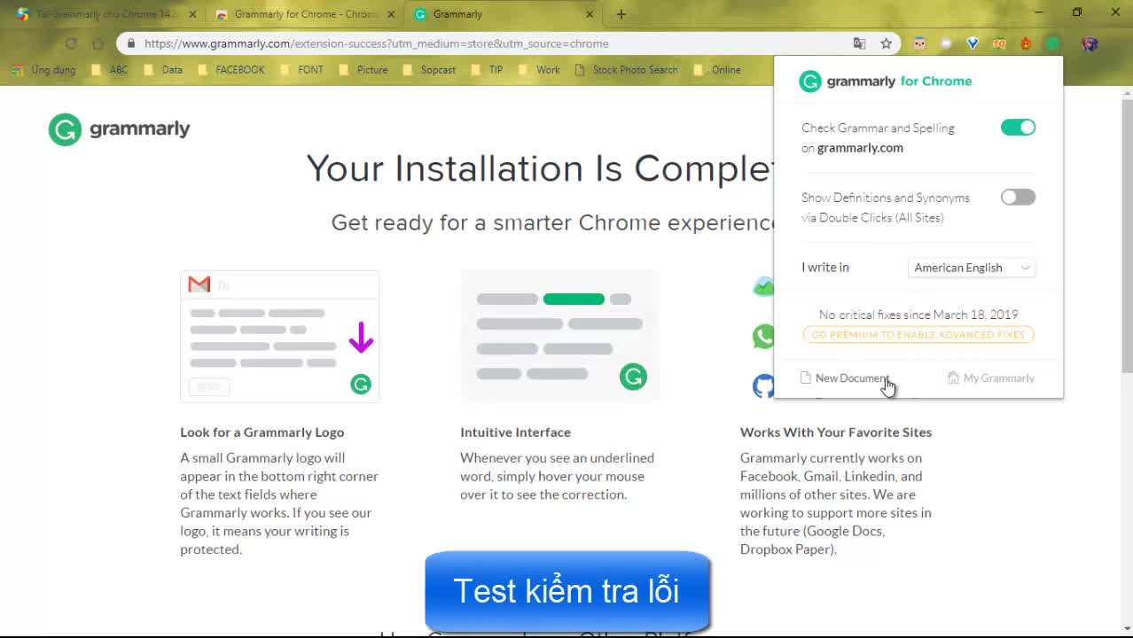 Kiểm tra lỗi chính tả bằng Grammarly trên Chrome