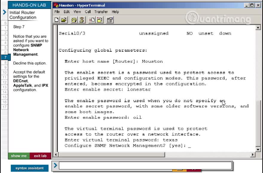 Initial Router Configuration